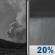 Sunday Night: Patchy Smoke then Slight Chance Rain Showers