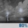 Monday Night: Showers and thunderstorms. Mostly cloudy, with a low around 62. Southwest wind around 14 mph, with gusts as high as 28 mph. Chance of precipitation is 80%. Monday Night: Showers And Thunderstorms