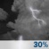 Overnight: A chance of showers and thunderstorms before 3am, then a slight chance of showers and thunderstorms between 3am and 4am. Mostly cloudy. Low around 57, with temperatures rising to around 59 overnight. Southwest wind around 6 mph. Chance of precipitation is 30%. Overnight: Chance Showers And Thunderstorms