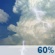 Tuesday: Rain showers likely before 7am, then showers and thunderstorms likely. Partly sunny, with a high near 66. West wind 6 to 10 mph, with gusts as high as 21 mph. Chance of precipitation is 60%. New rainfall amounts between a tenth and quarter of an inch possible. Tuesday: Showers And Thunderstorms Likely